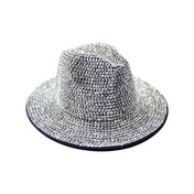 Felt cotton polyester rhinestone accessories headgear head-gear hat fedora jazz-hat jazz-party fashion alt-fashion rave raver-babe ravewear festivalwear costume cosplay halloween drip-and-dazzle eyekndy valentines gifts unisex pride gay lgbtq silver