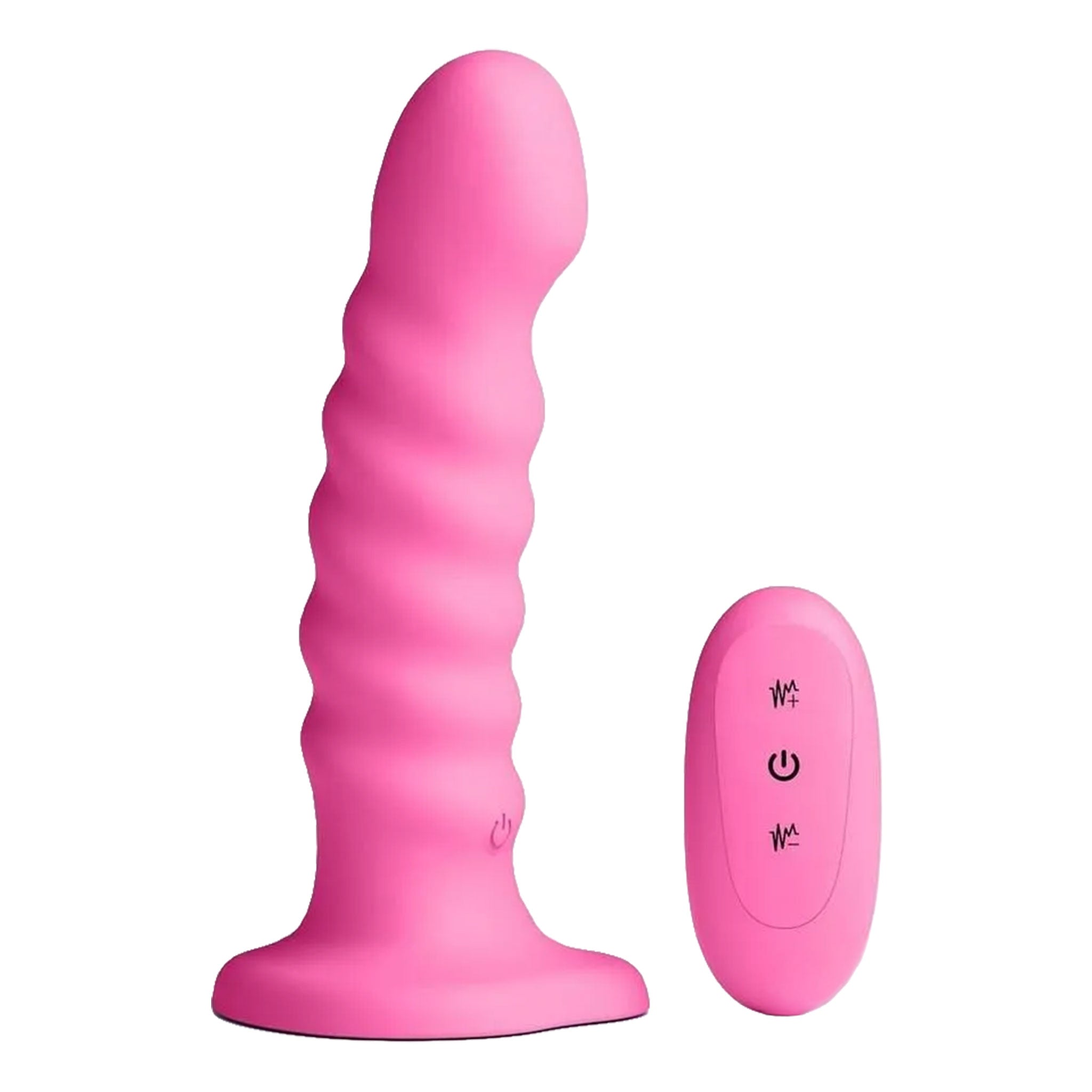 Silicone ABS-plastic dildo dong vibrator vibration vibrating vibe ribbed ribbed-shaft suction-cup wireless remote remote-control usb-rechargeable 6-inch body-safe hypoallergenic unique versatile gentle customizable spontaneous solo-play couples-play partenr-play adult-toys gifts pink 