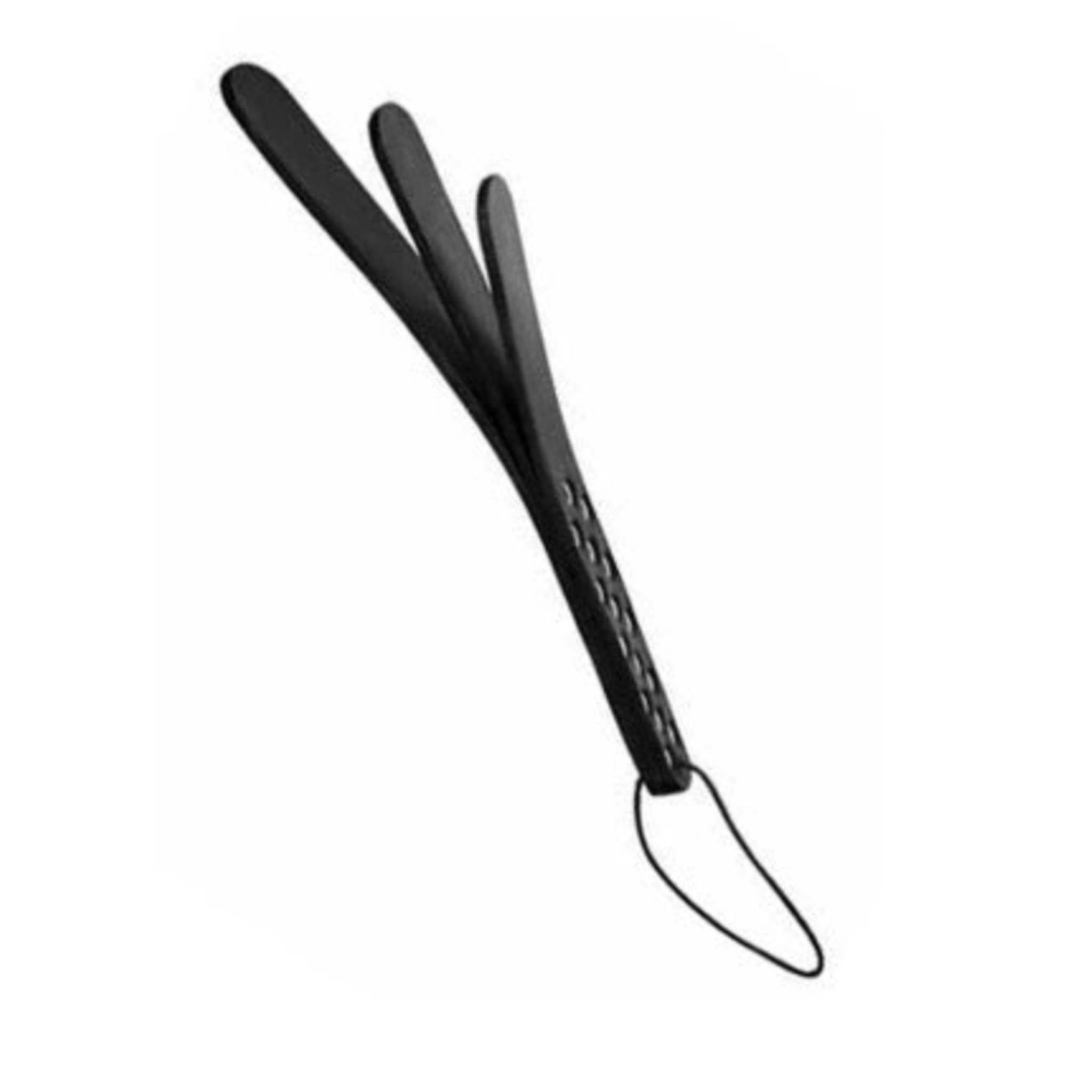 ringing slapper three-strip vinyl leather-style studded handle loop impact play BDSM fetish accessory