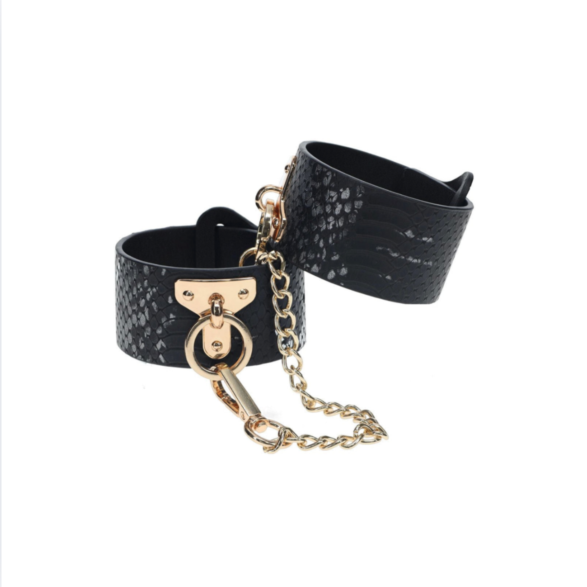 Ankle Cuffs | High-quality bonded leather, iridescent gold hardware, adjustable restraints