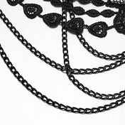 Polyester polyamide elastane metallic-chain accessories belt harness hip-harness waist-harness body-harness hanging-chain O-ring adjustable comfortable versatile layering fashion alt-fashion alternative punk goth gothic romantic dark-fashion elegant dancewear rave raver-babe festival costume cosplay halloween halloween-accessories belly-dance raqs-sharqi tsifteteli cordax oryantal-dans al-jadid afterdark-collection female femme feminine womens