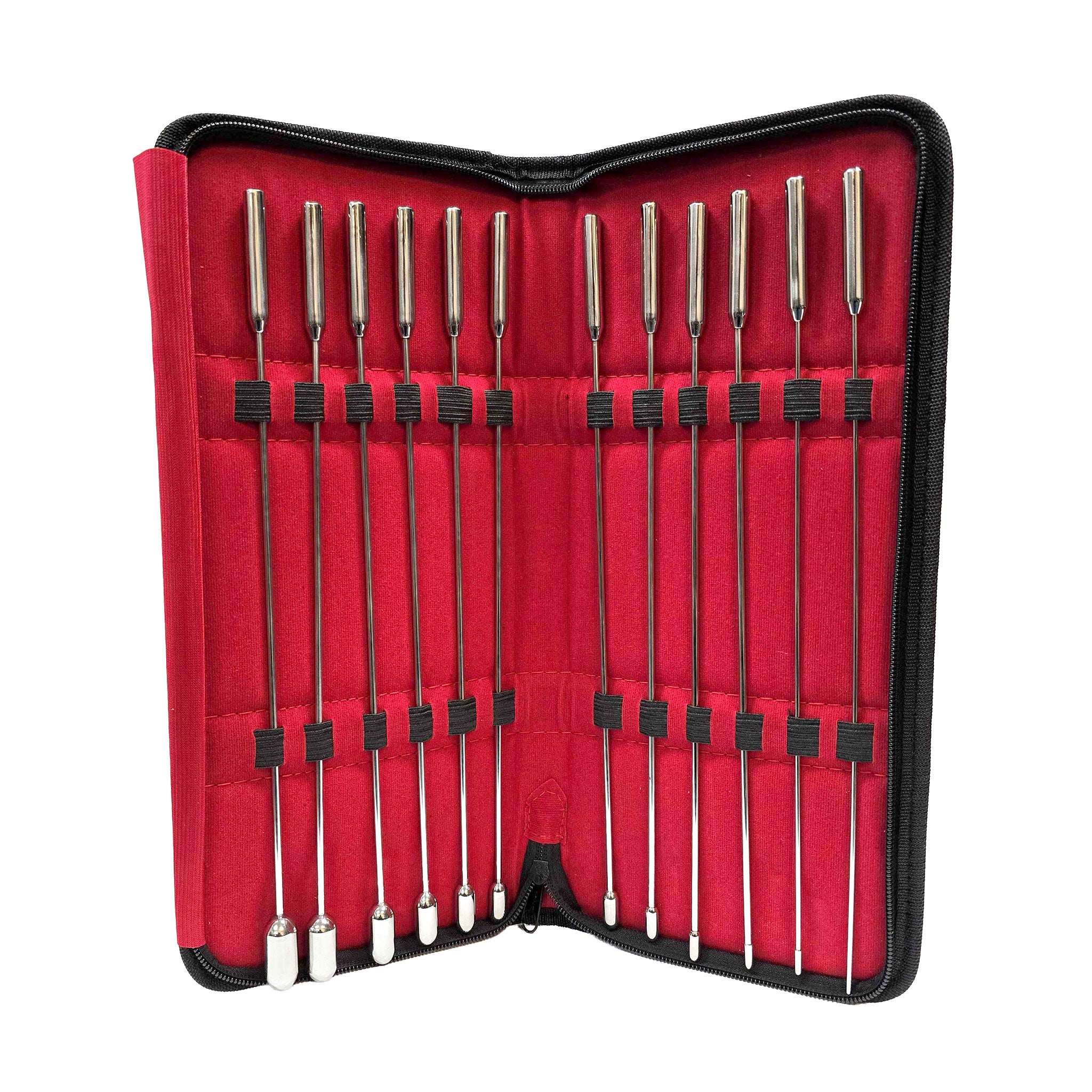 Stainless-steel accessories insertable urethral-sound urethral-probe urethra probe-set sound-set stim stimulator stimulation stimulating prostate prostate-exploration prostate-probe rounded-tip smooth hygienic firm weighty deep precise bondage bdsm bdsm-toys kink kinky kinky-toys kinky-play medical medical-toys medical-play medical-tools adult-toys male masculine masc mens guys dudes silver