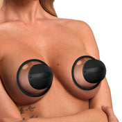 Silicone ABS-plastic sucker suction-cup suction-mounted stim stimulate stimulator stimulation vibrator vibrating vibration vibe rotating rotation rotate hands-free interchangeable-heads silicone-head attachment-heads usb-rechargeable bdsm kink kinky kinky-play nipple nipple-play sensory-play sensation areola adult-toys black clear