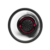 Silicone ABS-plastic sucker suction-cup suction-mounted stim stimulate stimulator stimulation vibrator vibrating vibration vibe rotating rotation rotate hands-free interchangeable-heads silicone-head attachment-heads usb-rechargeable bdsm kink kinky kinky-play nipple nipple-play sensory-play sensation areola adult-toys black clear