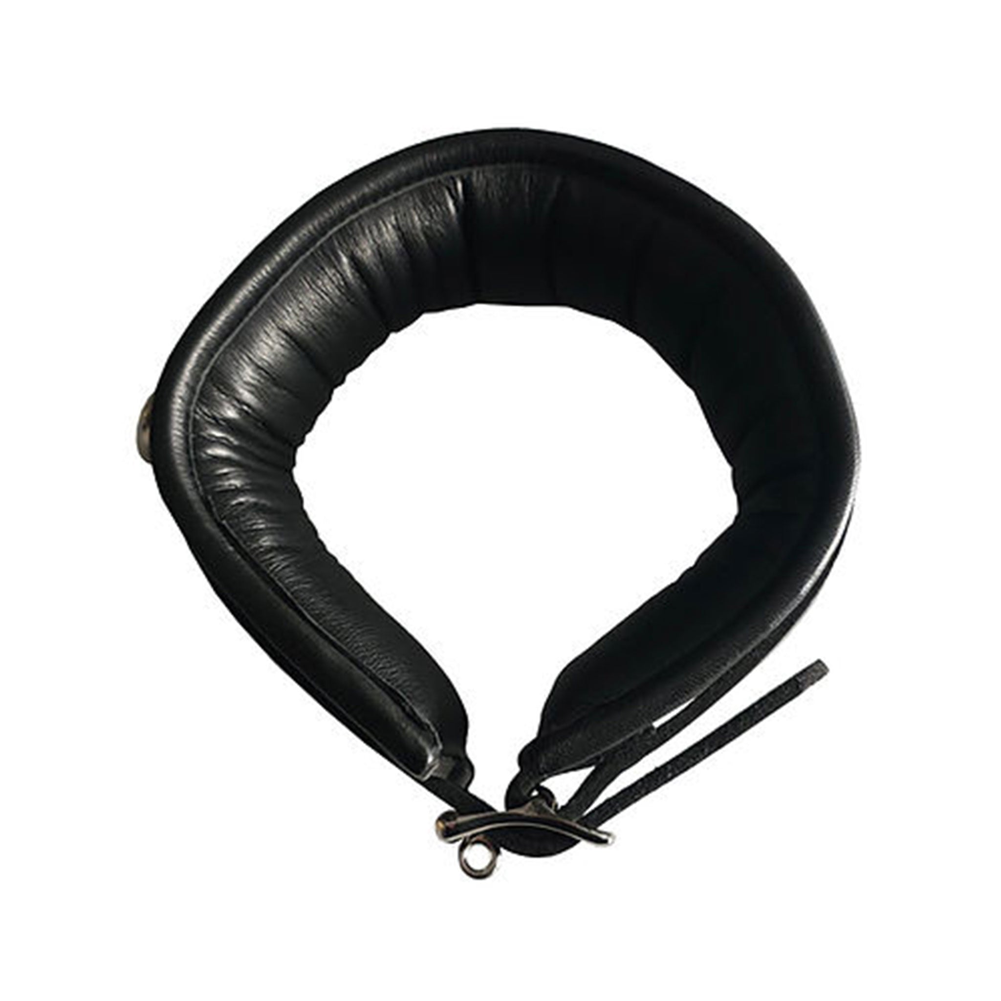 Leather genuine-leather padded-leather accessories neck neckwear collar choker D-ring adjustable buckle lockable locking edgy shiny glossy matte-finish matte-glossy sleek durable bold comfortable stylish sturdy versatile secure soft fetish fashion alt-fashion alternative bedroom dungeon goth gothic bondage-collar bondage bdsm bdsm-toys bdsm-gear sub submissive restraint costume cosplay halloween pet pet-play pet-training adult-toys unisex black