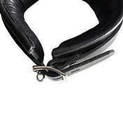 Leather genuine-leather padded-leather accessories neck neckwear collar choker D-ring adjustable buckle lockable locking edgy shiny glossy matte-finish matte-glossy sleek durable bold comfortable stylish sturdy versatile secure soft fetish fashion alt-fashion alternative bedroom dungeon goth gothic bondage-collar bondage bdsm bdsm-toys bdsm-gear sub submissive restraint costume cosplay halloween pet pet-play pet-training adult-toys unisex black