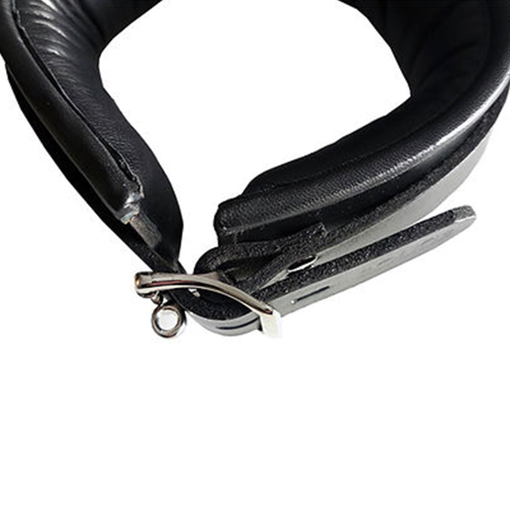Leather genuine-leather padded-leather accessories neck neckwear collar choker D-ring adjustable buckle lockable locking edgy shiny glossy matte-finish matte-glossy sleek durable bold comfortable stylish sturdy versatile secure soft fetish fashion alt-fashion alternative bedroom dungeon goth gothic bondage-collar bondage bdsm bdsm-toys bdsm-gear sub submissive restraint costume cosplay halloween pet pet-play pet-training adult-toys unisex black