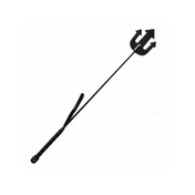 rouge devil leather riding crop black bdsm fetish spanking long leather shaft flogger impact toy kink discipline roleplay