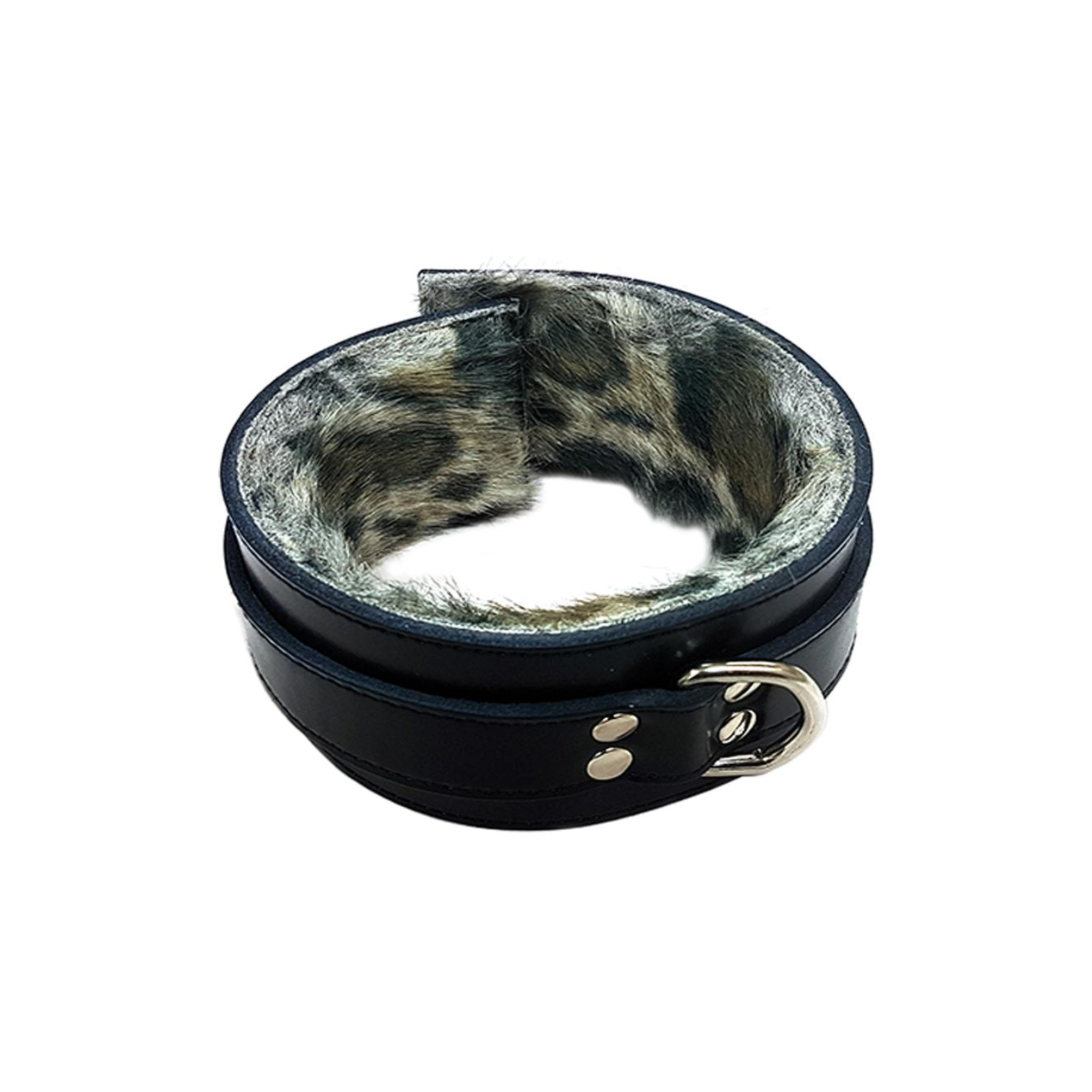 rouge leather collar faux fur lining black genuine leather adjustable buckle d ring collar soft lined bondage accessory gothic fashion adult accessory edgy collar