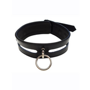 rouge leather fashion bondage collar black genuine leather adjustable buckle o ring collar soft lining gothic accessory adult fashion edgy collar unisex design