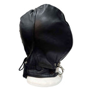 Leather genuine-leather nylon-cording accessories mask hood bdsm-hood adjustable flytrap fly-trap soft versatile comfortable durable fetish fashion alt-fashion bondage bdsm bdsm-gear bdsm-toys kink kinky kinky-play sensory sensory-play deprivation depersonalization control roleplay role-play adult-toys unisex black red