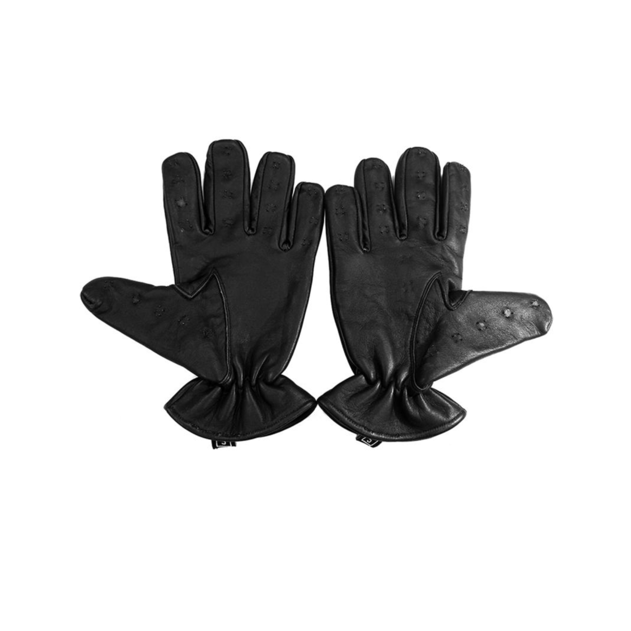 Rouge leather vampire gloves spiked finger gloves soft sheep leather fetish BDSM costume accessory elastic wrist large size