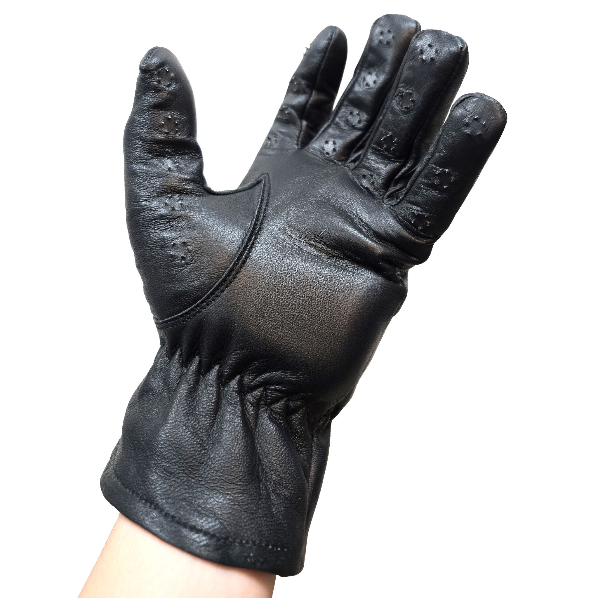 Leather genuine-leather sheep-leather metallic-spikes accessories gloves elasticated-wrist spike spikes spiked vampire-gloves spiked-fingers soft snug comfortable prickly fierce fetish fashion alt-fashion alternative fetishwear bondage bdsm bdsm-toys bdsm-fashion kink kinky kinky-toys kinky-play sadomasochism sensory sensory-play pain teasing scratching stim stimulation costume cosplay halloween predator adult-toys unisex black 