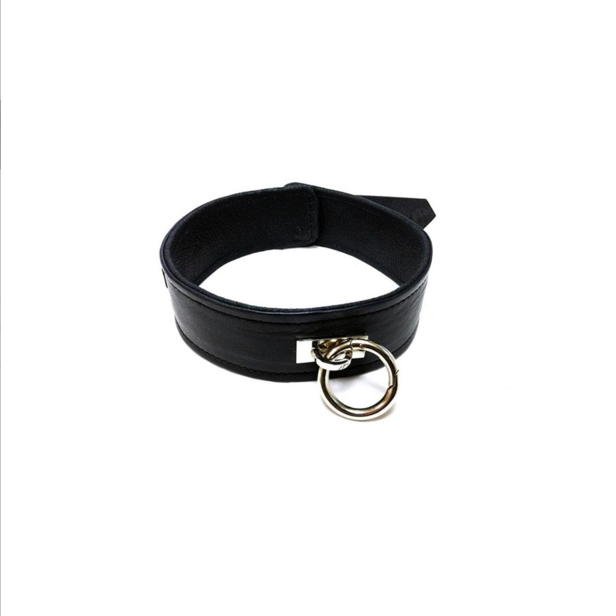 rouge plain leather adjustable collar black genuine leather collar removable o ring steel buckle adjustable fit gothic accessory adult fashion minimalist collar edgy style