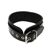 Leather genuine-leather plain-leather accessories collar choker adjustable buckle O-ring hinged removable edgy minimalist stylish structured durable comfortable secure fetish fashion alt-fashion punk goth gothic cyber fetishwear bondage bdsm bdsm-toys bdsm-gear bondage-collar sub submissive kink kinky kinkwear kinky-toys pet pet-play costume cosplay halloween adult-toys unisex black silver chrome