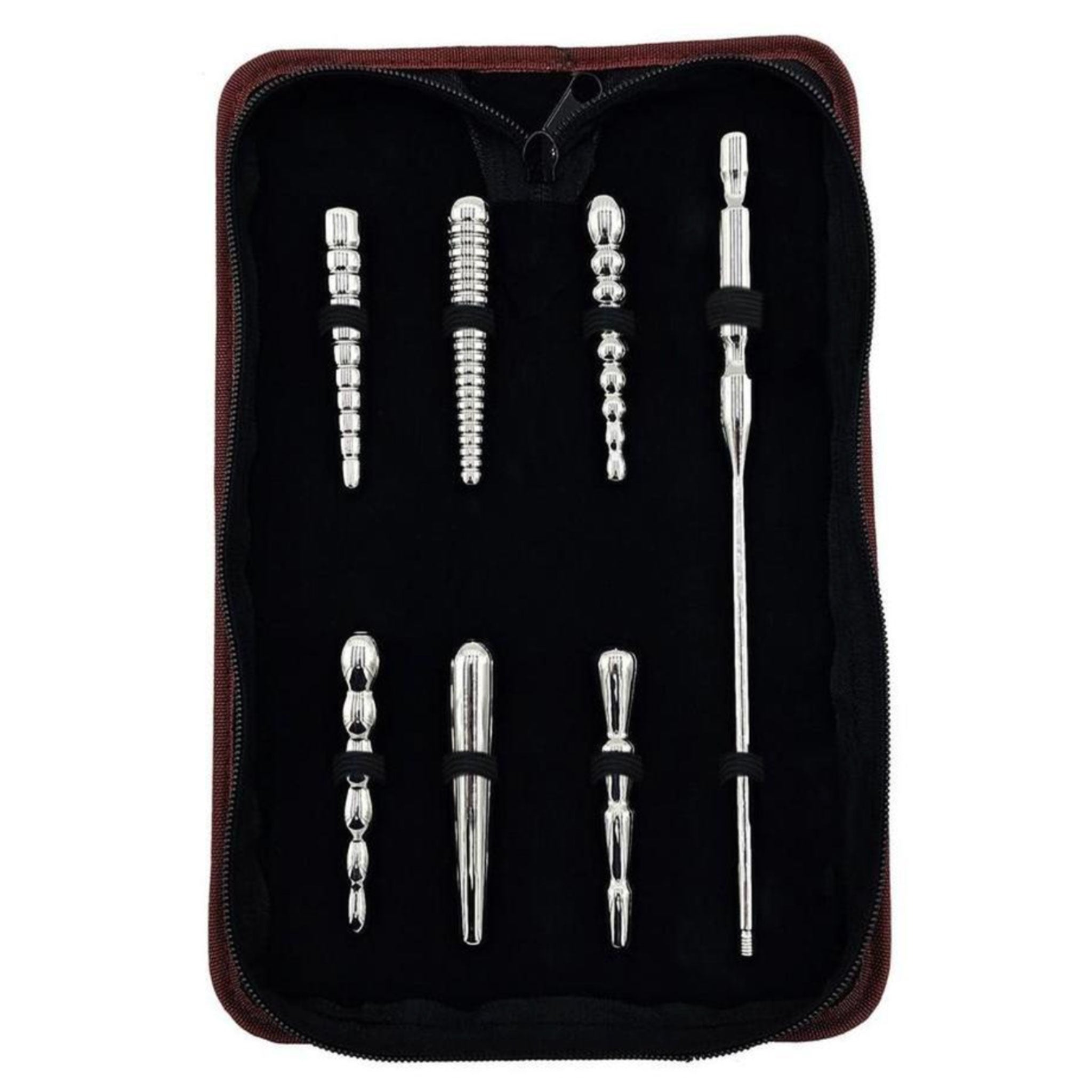 Stainless-steel accessories cnb cock-and-ball plug penis-play penis-plug urethra-play urethra-plug ribbed-plug ribbed-texture smooth-plug smooth-texture hollow-plug fluid-passage interchangeable-plugs varied-sensations long-handle wand-handle comfortable bondage bdsm bdsm-toys kink kinky kinky-play medical medical-play medical-toys sensation sensory-play sensory-exploration adult-toys male masculine masc guys dudes silver