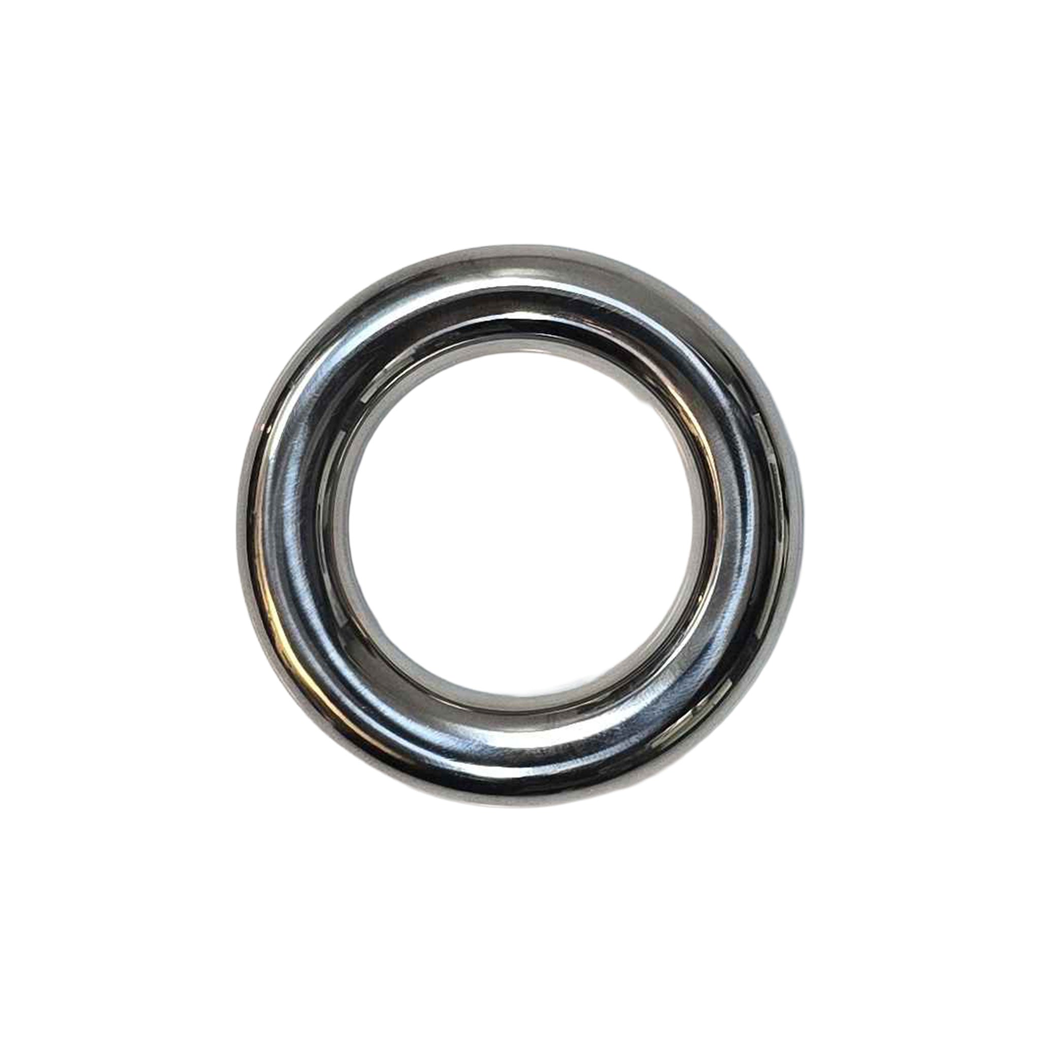 Stainless-steel accessories nonvibe nonvibrating non-vibe non-vibrating cockring cock-ring rounded-edges donut doughnut cock-and-ball cnb c&b pressure weighty solid seamless durable shiny glossy fetish fashion alt-fashion bondage bdsm bdsm-gear bdsm-toys kink kinky kinky-play kink-gear temp-play temperature-play male masculine masc mens menswear guys dudes adult-toys silver 1.5-inches