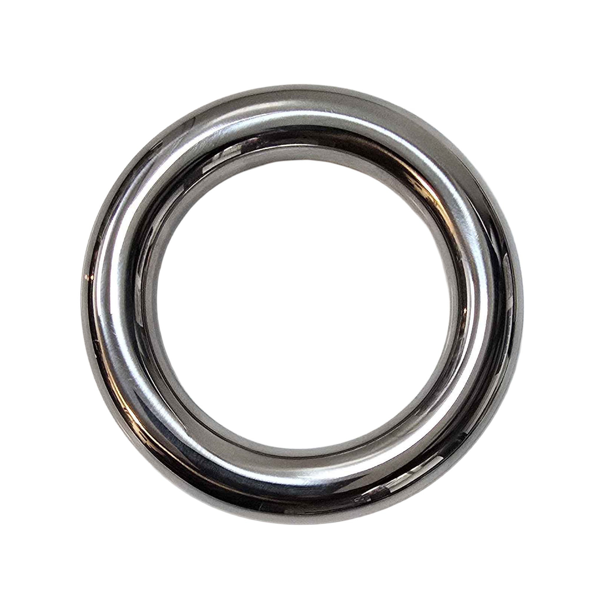 Stainless-steel accessories nonvibe nonvibrating non-vibe non-vibrating cockring cock-ring rounded-edges donut doughnut cock-and-ball cnb c&b pressure weighty solid seamless durable shiny glossy fetish fashion alt-fashion bondage bdsm bdsm-gear bdsm-toys kink kinky kinky-play kink-gear temp-play temperature-play male masculine masc mens menswear guys dudes adult-toys silver 2-inches
