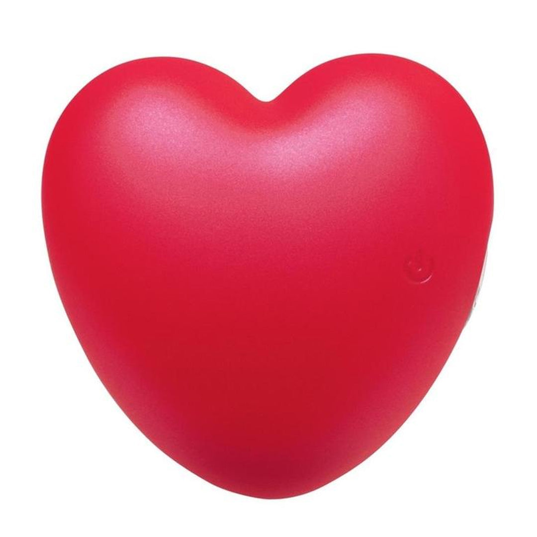 Pearl Heart Vibrator with Finger Hold Rechargeable Silicone - Red