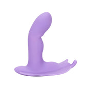 Butterfly Rocking Vibrator Rechargeable Strap-On Remote Control - Purple