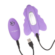 Butterfly Rocking Vibrator Rechargeable Strap-On Remote Control - Purple