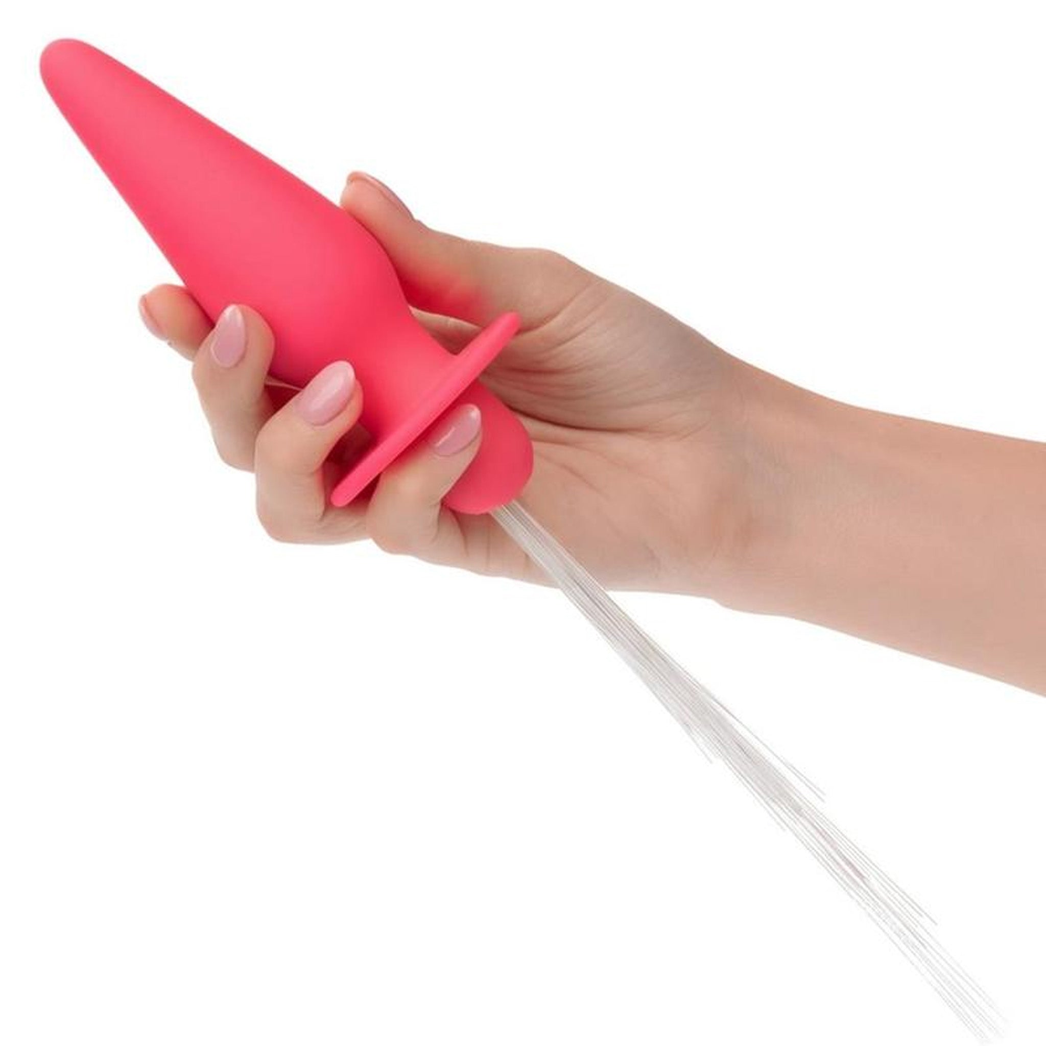 Vibration Sync Light-up Fibers Vibrating Anal Probe Plug - Pink