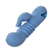 California Dreaming Santa Cruz Coaster Silicone Rechargeable Rabbit Vibrator - Blue