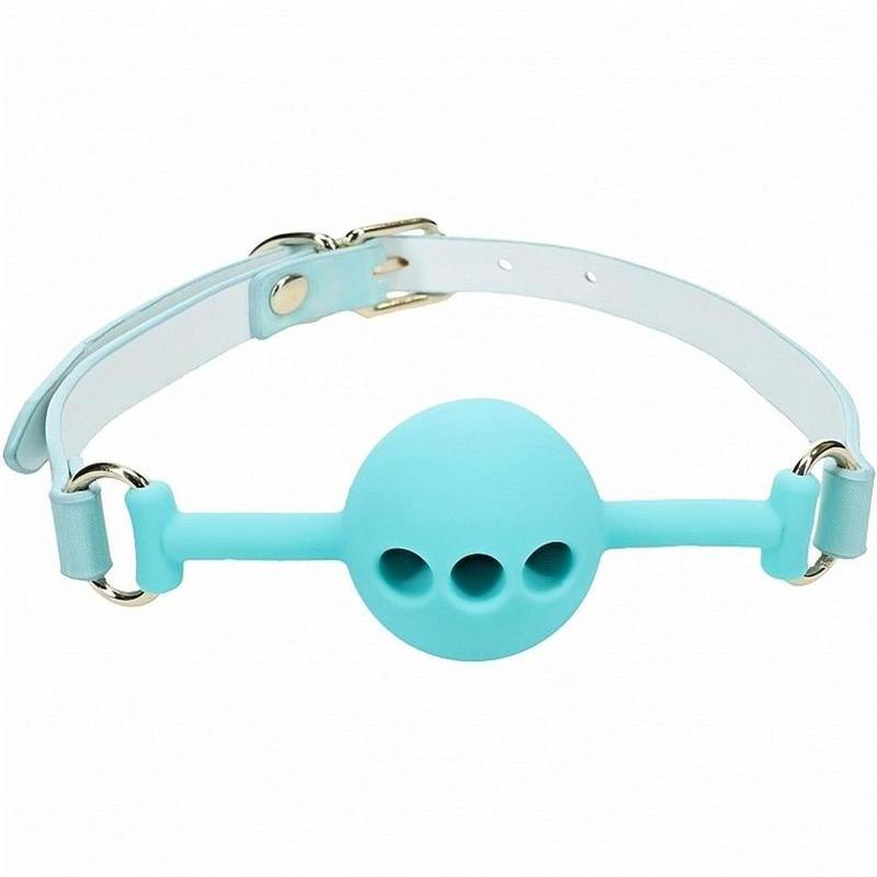 Paris baby blue breathable silicone ball gag, seductive gag, bondage accessory