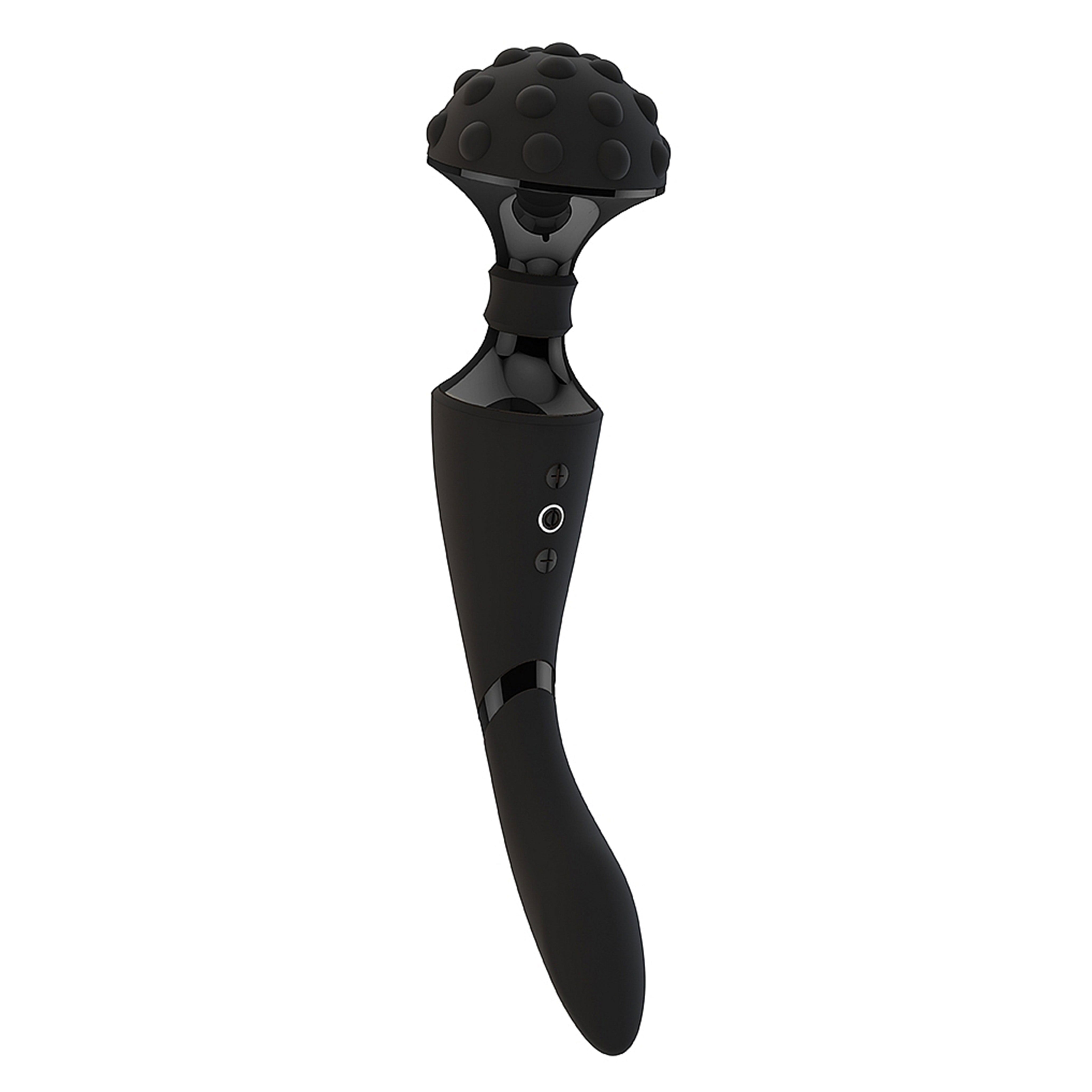 Dual Motor Flexi Head Penetrable Rechargeable Massager Wand- Black