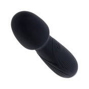 Flexible Round Head Textured Grip Vibrating Wand - Black