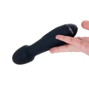 Flexible Round Head Textured Grip Vibrating Wand - Black