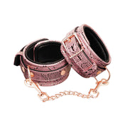 Pink Snake Print Ankle Restraints Rose Gold