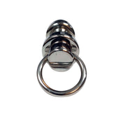 Heavy Stainless Steel Bondage Anal Plug with Removable Loop-M