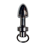 Heavy Stainless Steel Bondage Anal Plug with Removable Loop-M