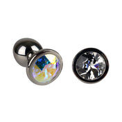 Luxury Swarovski Interchangeable Gem Heavy Stainless Anal Plug- Clear & AB