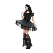 satin petticoat with boning and bows gothic hoop skirt crinoline black lace trim satin bows lolita fashion alternative gothic clothing