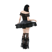 satin petticoat with boning and bows gothic hoop skirt crinoline black lace trim satin bows lolita fashion alternative gothic clothing