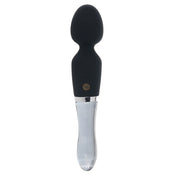 Silicone borosilicate-glass pyrex accessories insertable penetration vibe vibrator vibrating stim stimulation stimulator clit clitoral clitoris wand massager dual-design dual-ended bulbous multi-speed usb-rechargeable fracture-resistant shatter-resistant hypoallergenic non-porous phthalate-free silky smooth classic versatile kink kinky kinky-play kinky-toys temp-play temperature-play female femme feminine womens unisex adult-toys sexual-wellness black 