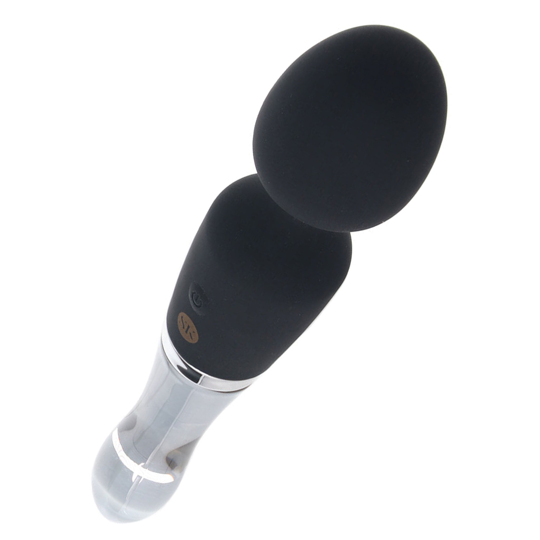 Silicone borosilicate-glass pyrex accessories insertable penetration vibe vibrator vibrating stim stimulation stimulator clit clitoral clitoris wand massager dual-design dual-ended bulbous multi-speed usb-rechargeable fracture-resistant shatter-resistant hypoallergenic non-porous phthalate-free silky smooth classic versatile kink kinky kinky-play kinky-toys temp-play temperature-play female femme feminine womens unisex adult-toys sexual-wellness black 