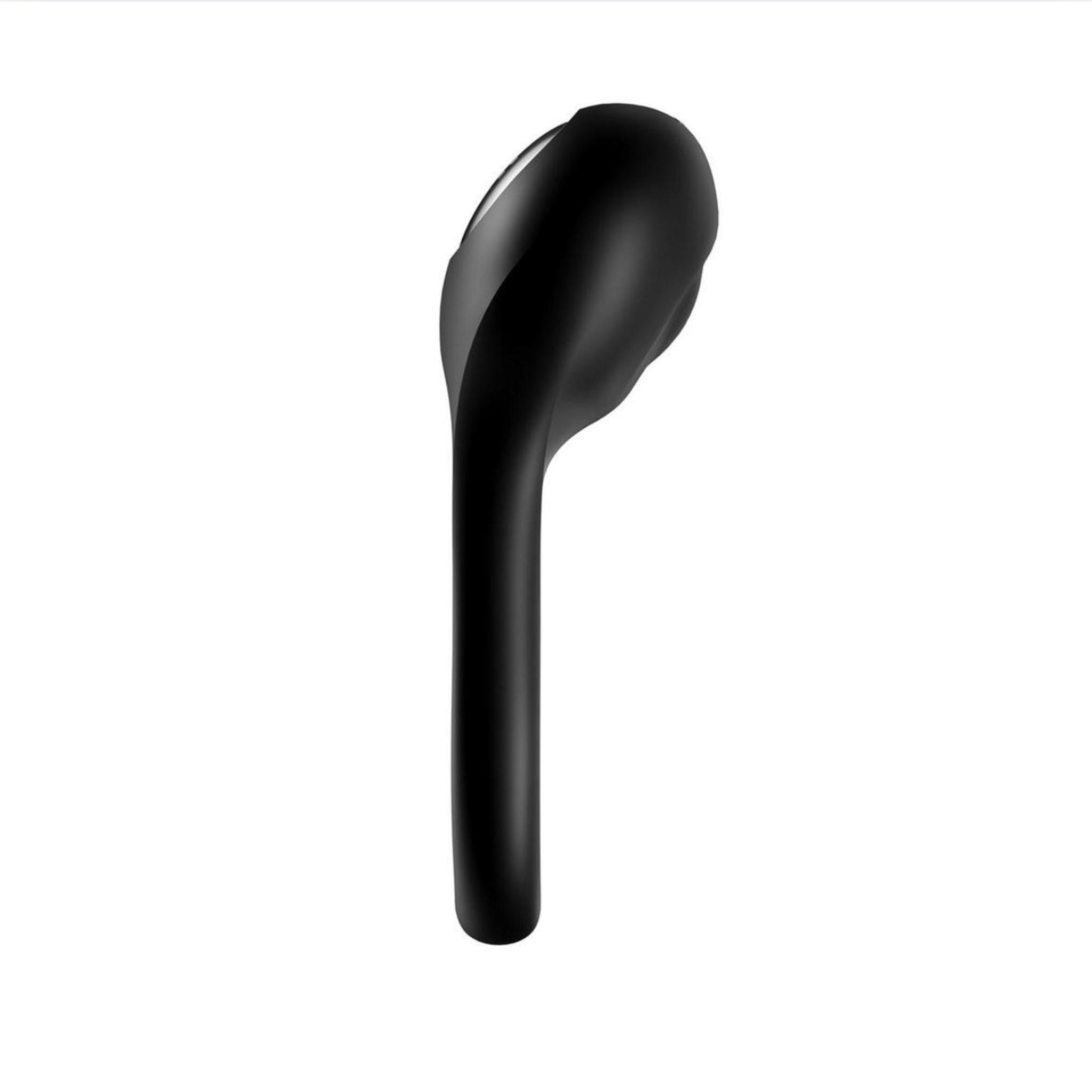 Black vibrating cock and ball ring, adjustable silicone loop, Satisfyer Majestic Duo.