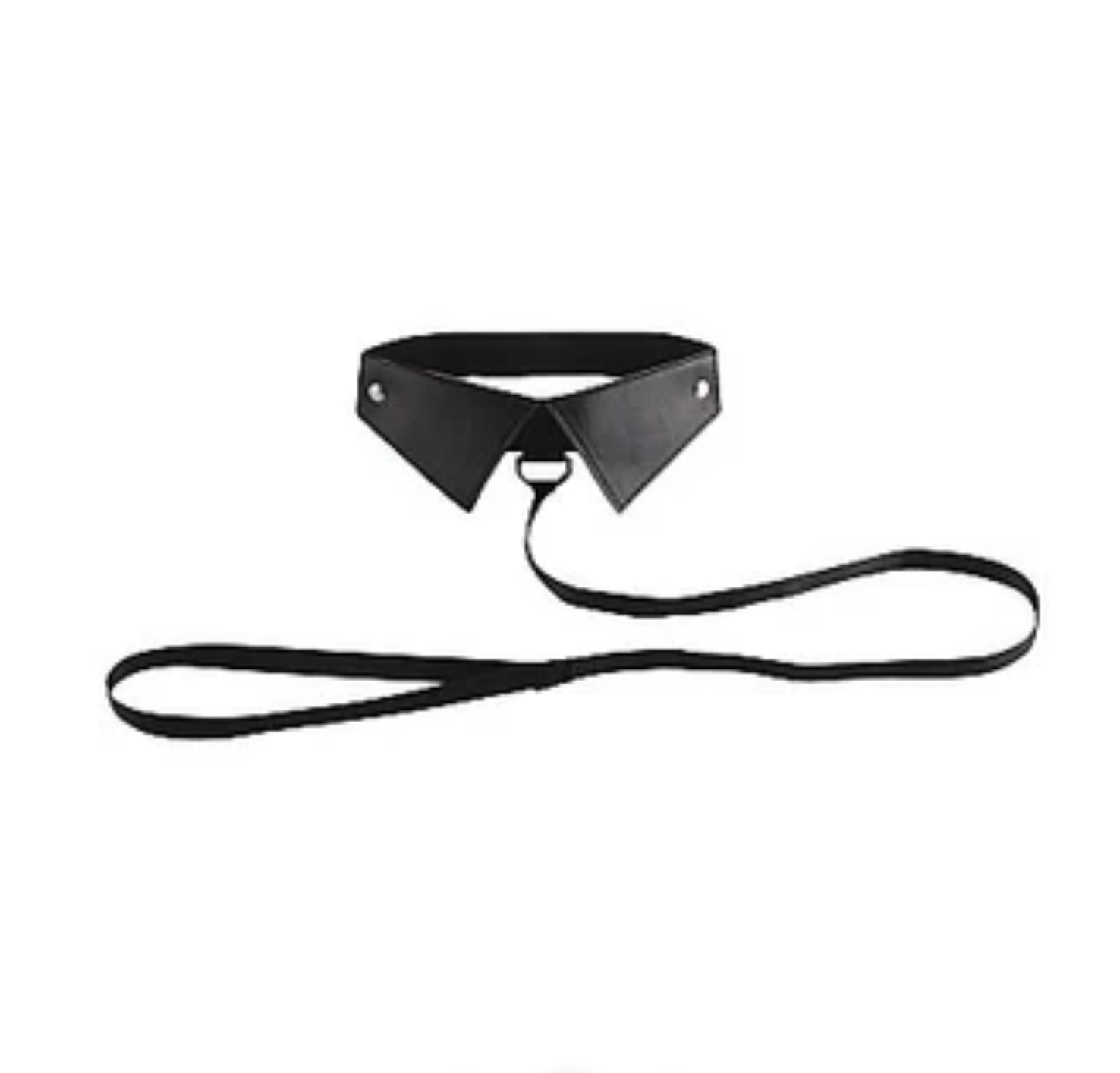 Velcro collar with ribbon leash, black stretchable leather collar, BDSM black velcro collar set, adjustable BDSM collar and leash, Ouch! black velcro collar and ribbon leash, fetish collar and leash set, black leather collar for BDSM play, black velcro collar Fetish Factory, adjustable velcro collar with leash.