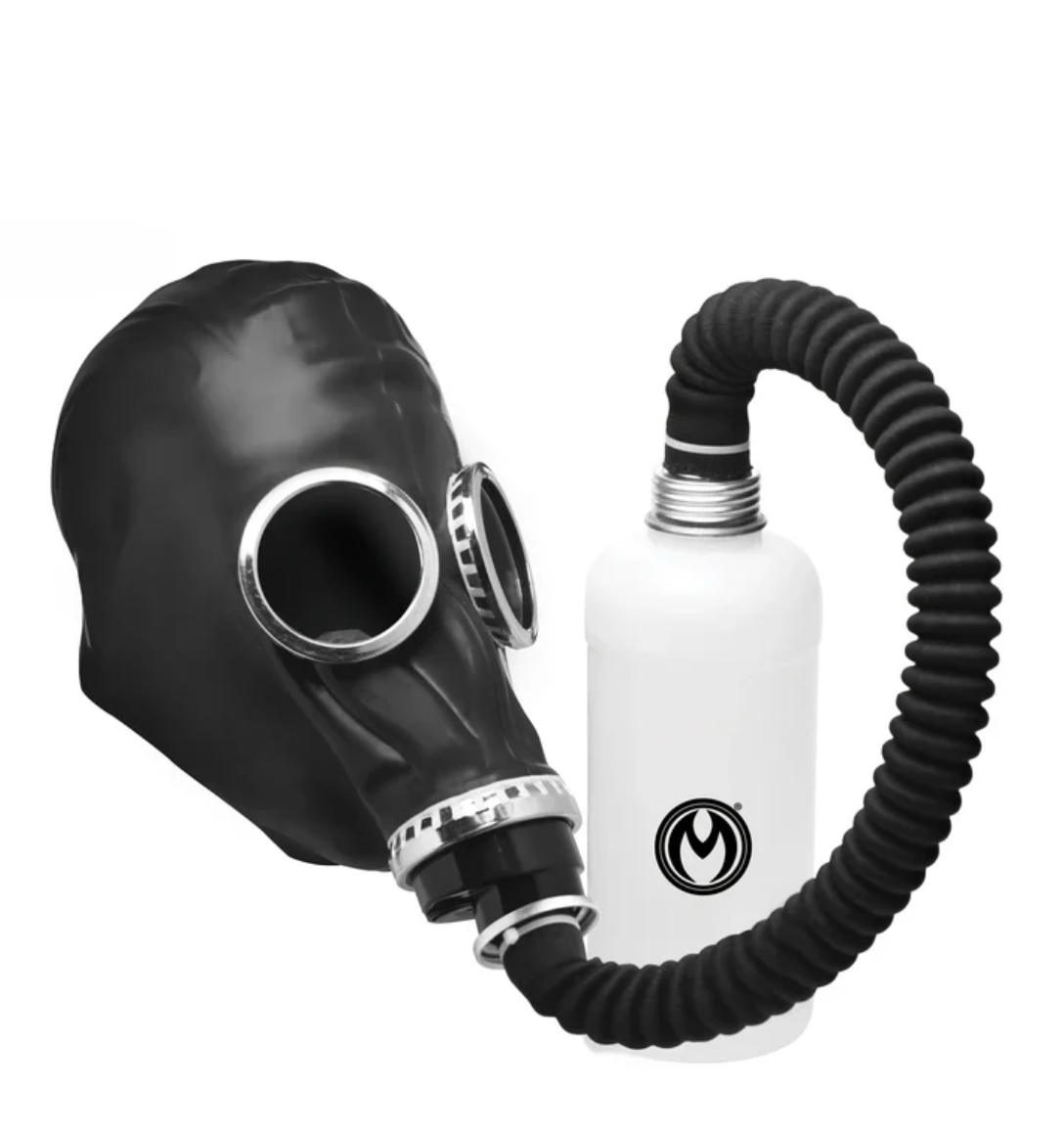  Inhaler gas mask black white, fetish gas mask, BDSM gear

