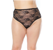 High Wasted Lace Thong Black Queen