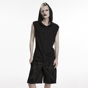 Gothic Hooded Vest with Lace-Up Front