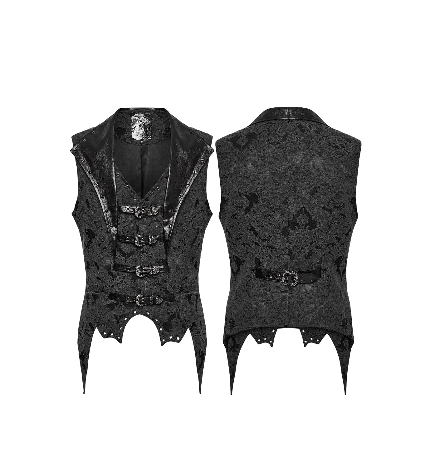 Steampunk Buckle Waistcoat Victorian Brocade Design