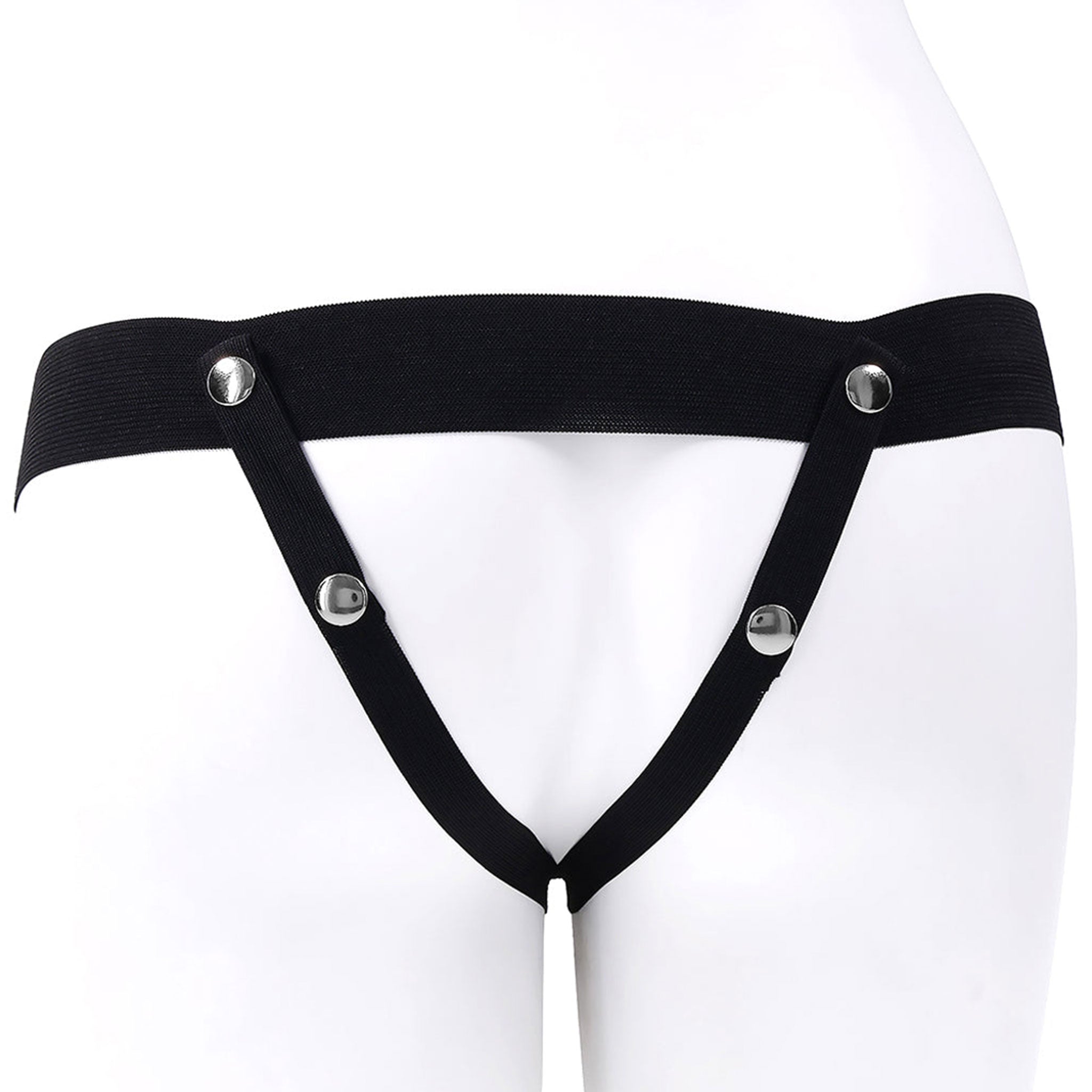 Silicone propylene-elastane nickel-plated iron strap-on strapon dildo dong hollow extender phallus phallic phallic-shaped simple harness tapered-crown flared-base silky smooth removable stretchy adjustable snap-button press-stud wearable beginners gender-affirming kink kinky bdsm bondage bdsm-gear adult-toys