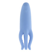 Silicone ABS-plastic vibration vibrator vibe clit clitoral clitoris stim stimulator stimulation stimulating cephalopod squid squid-shaped octopus floppy tentacle textured nubby tickler teasing ergonomic curved-handle compact-size animal-play usb-rechargeable waterproof adult-toys blue