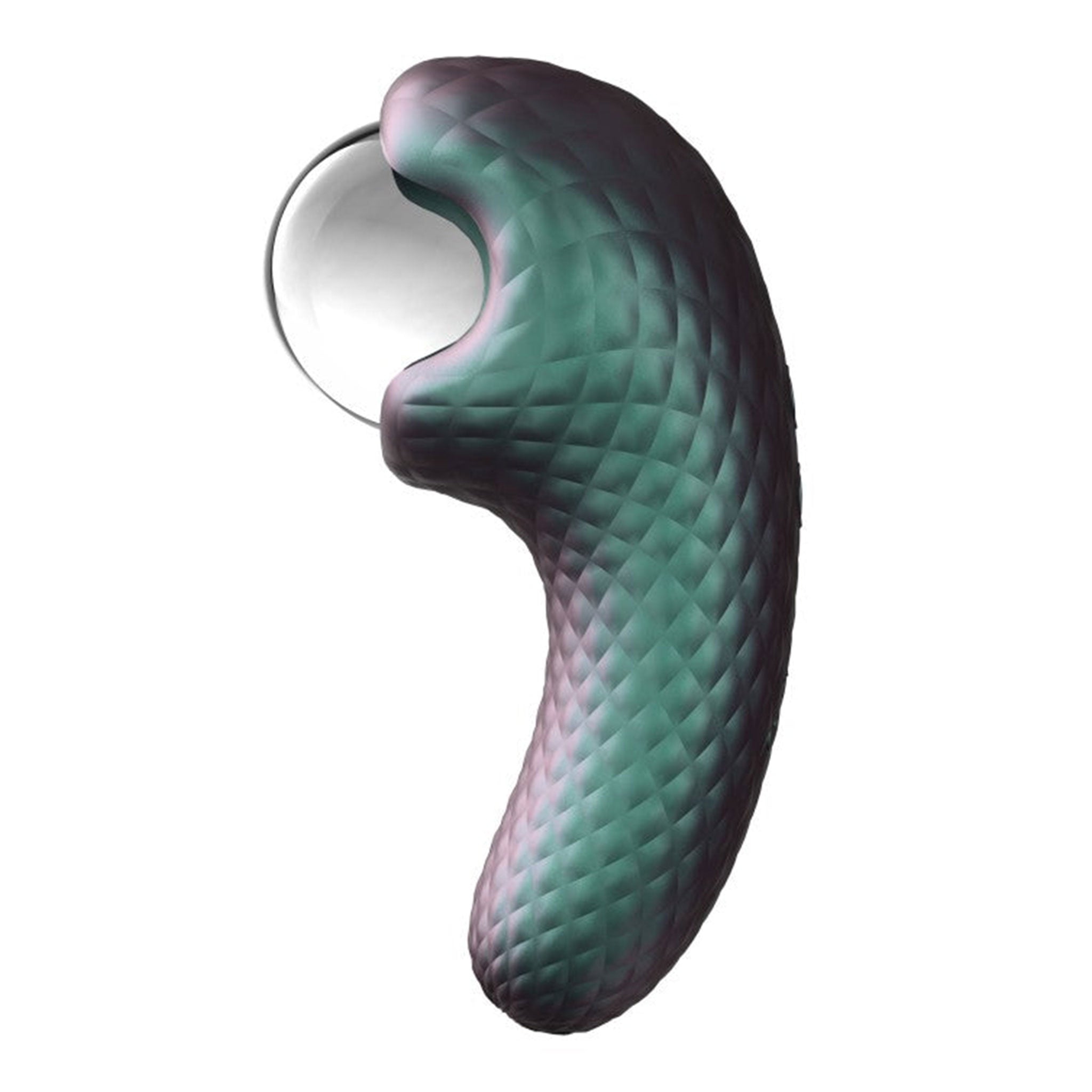 Silicone dildo dong vibrator vibration vibrating vibe heat dual-motor textured serpent reptile snake scale scaly scaled clit clitoral clitoris stimulator stimulation glass ABS electro-globe plasma-globe shocking electro-play elegant adult-toys green multicolor