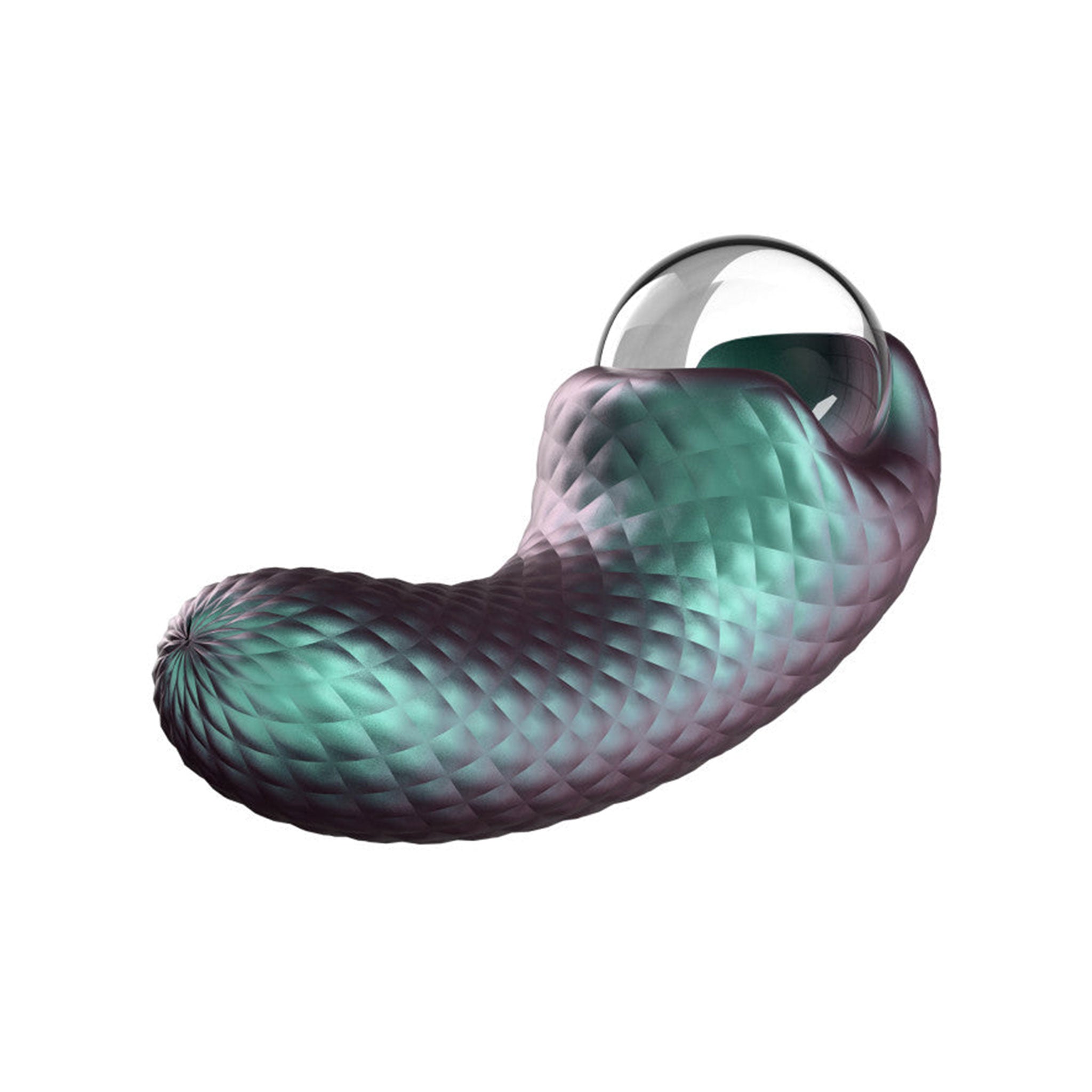 Silicone dildo dong vibrator vibration vibrating vibe heat dual-motor textured serpent reptile snake scale scaly scaled clit clitoral clitoris stimulator stimulation glass ABS electro-globe plasma-globe shocking electro-play elegant adult-toys green multicolor