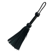Leather genuine leather cowhide-leather flatgrain-leather flat-grain woven-leather accessories flogger short hanging-loop wrist-loop chisel-tipped light-flogging thuddy easy-grip bondage bdsm bdsm-gear bdsm-toys impact impact-play impact-toys kink kinky kinky-play sadist masochist sadomasochist sadism masochism sadomasochism spanking pain discipline valentines gifts be-mine unisex adult-toys black